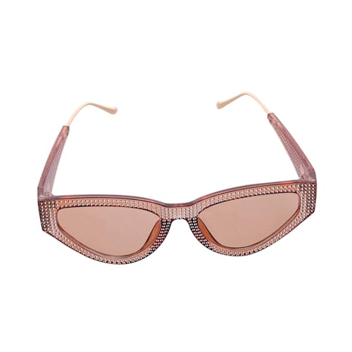ROMISBABA Damen Sonnenbrille mit UV Schutz Metallischer Dreieckige Form Glitzernde Strasssteine für Partys und Outdoor Aktivitäten von ROMISBABA