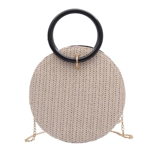 ROMISBABA Damen Strohtasche Casual Handtasche Kleine Umhängetasche für Reisen Strapazierfähigem Material Ergänzung zu Jedem Outfit Weiß von ROMISBABA
