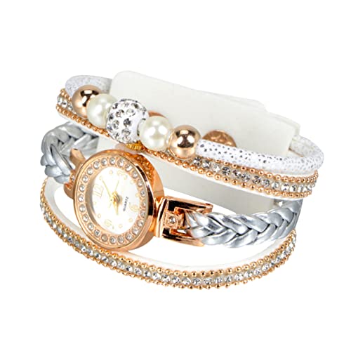 ROMISBABA Damenuhr Strass Geflochtene Armbanduhr Mode Quarzuhr Handgelenk Kette Weiß Quarzwerk Zeitmessung Geburtstagsgeschenk Freundinnen ROMISBABA Damenuhr Strass Geflochtene Armbanduhr Mode Quarzuhr Handgelenk Kette Weiß Quarzwerk Zeitmessung Geburtstagsgeschenk Freundinnen von ROMISBABA