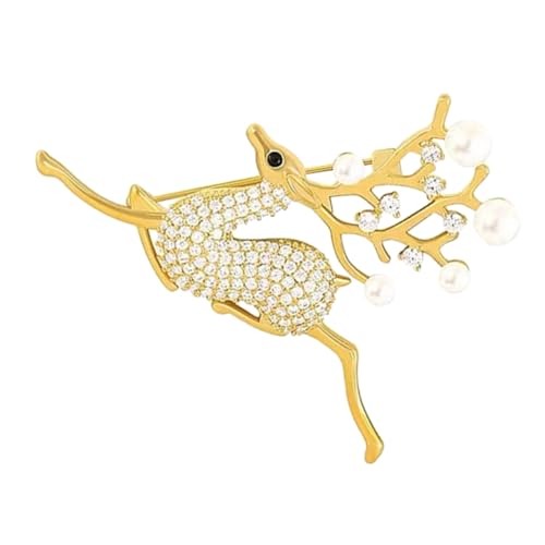 ROMISBABA Deer Lapel Pin Damen Brosche aus Langlebiger Modisches Kleidungsornament für Anzug Schal Hut Stabile Anstecknadel für Festliche Anlässe und Alltag von ROMISBABA
