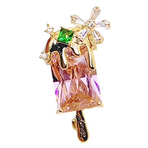 ROMISBABA Dekorative Brosche Kupfer mit Kristallverzierung Eleganter Ansteckpin für Kleidung und Jacken Japanischer Stil Sommerlicher Schutz gegen Verrutschen Modisches Accessoire für Damen von ROMISBABA