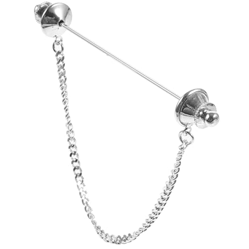 ROMISBABA Männliche Kragenbrosche Mit Kette Hochwertige Metall Krawattennadel Für Herren Eleganter Kragenpin Mit Modischer Kettendekoration Robust Für Formelle Anlässe Und Hochzeiten von ROMISBABA