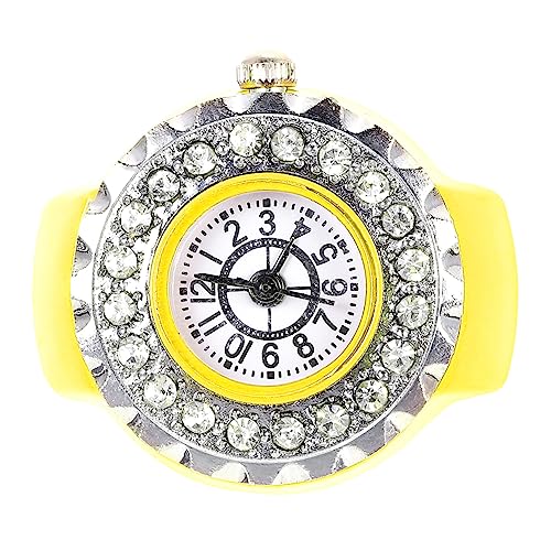 ROMISBABA Diamantringuhr Modeuhren für Damen Uhrenring betrachten Ringe für Mädchen Frauen beobachten stylische Ringuhr Strass Uhr Fingerring Frauen klingen Damen Fingeruhr Glas Gelb ROMISBABA Diamantringuhr Modeuhren für Damen Uhrenring betrachten Ringe für Mädchen Frauen beobachten stylische Ringuhr Strass Uhr Fingerring Frauen klingen Damen Fingeruhr Glas Gelb von ROMISBABA
