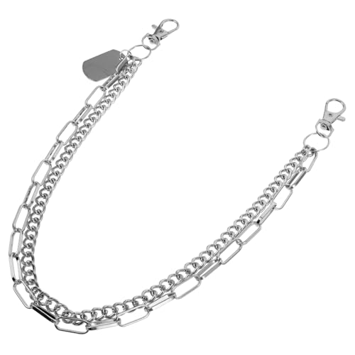 ROMISBABA Doppellagige Kette für Damen Hip Hop Hosenkette Metall Taillenkette für Jeans Punk Accessoire für Street Fashion Alltagsoutfits von ROMISBABA