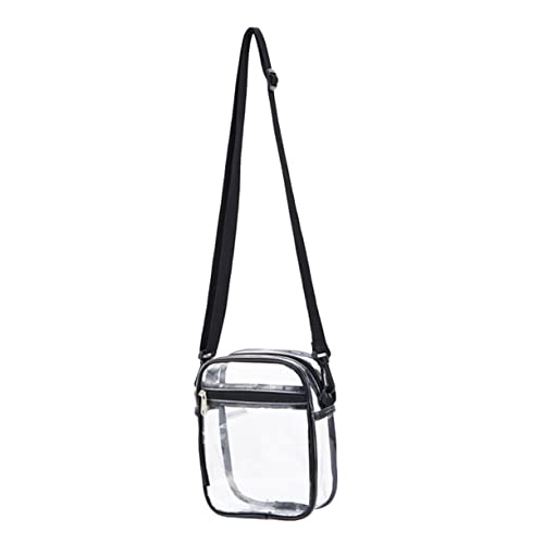 ROMISBABA Durchsichtige PVC Umhängetasche Damen Verstellbarer Schulterriemen Wasserabweisend Kleine Crossbody Tasche für Freizeit Shopping Party und Reisen von ROMISBABA