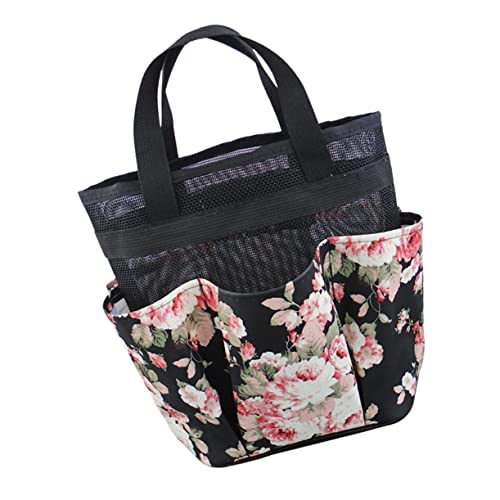 ROMISBABA Duschtasche Schwarz Bade-Organizer Tragbar Für Shampoo Gesichtspflege Handtücher Badezusätze Blumenseife Reise Fitness Schwimmen von ROMISBABA
