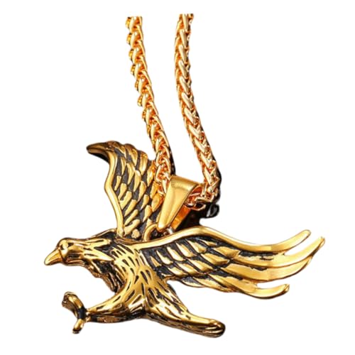 ROMISBABA Eagle Anhänger Halskette Herren Metallkette Vintage Stil Leicht Langlebig Nicht Verblassend Schmuck für Männer und Jungen Alltag Accessoire von ROMISBABA