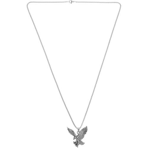 ROMISBABA Eagle Pendant Halskette Herren Langkette Silber Vogel Anhänger Modisches Schmuckstück für Alltag Party und Herbst Winter Pullover Look von ROMISBABA