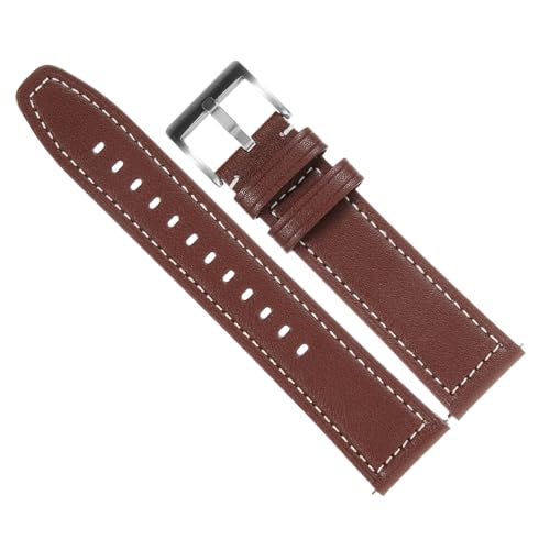 ROMISBABA Echtes Uhrenarmband mit Feiner Bequemes Langlebiges Ersatzarmband für Herren und Damen Einfach zu Wechseln Robustes Uhrenband im Businessstil Tiefbraun mit Weißer von ROMISBABA