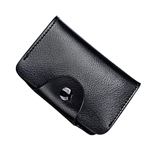 ROMISBABA Echtleder Kartenetui Einfaches Modisches Design Schwarz Robuste und Funktionale Geldbörse für Karten und Ausweise für Damen und Herren für Jede Gelegenheit von ROMISBABA