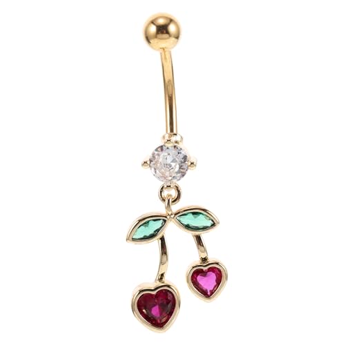 ROMISBABA Edelstahl Bauchnabelring Herz Kirsche Design Elegant Damen Piercing Schmuck Kleiner Nabelschmuck Hautfreundlich Komfortabel Stylish Körperschmuck ROMISBABA Edelstahl Bauchnabelring Herz Kirsche Design Elegant Damen Piercing Schmuck Kleiner Nabelschmuck Hautfreundlich Komfortabel Stylish Körperschmuck von ROMISBABA