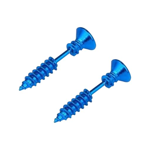 ROMISBABA Edelstahl Schraub ohrringe Unisex Punk Hip hop Stil Schraubnieten Ohrstecker Blau Rostfrei Langlebig Passend für Herren und Damen Modisches Statement Schmuckstück von ROMISBABA