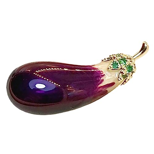 ROMISBABA Eierpflanzenbrosche Personalisierte Schmuck für Frauen Sicherheitsnadel für Kleidung Trendiges Accessoire für Jacken T Shirts Cheongsam Perfektes ROMISBABA Eierpflanzenbrosche Personalisierte Schmuck für Frauen Sicherheitsnadel für Kleidung Trendiges Accessoire für Jacken T Shirts Cheongsam Perfektes von ROMISBABA