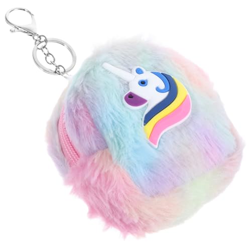 ROMISBABA Kartenetui Für Damen Cartoon Einhorn Münzbeutel Mit Schlüsselanhänger Kompakt Tragbar Für Handtaschen Oder Taschen Robuste Verarbeitung Trendige Farben von ROMISBABA