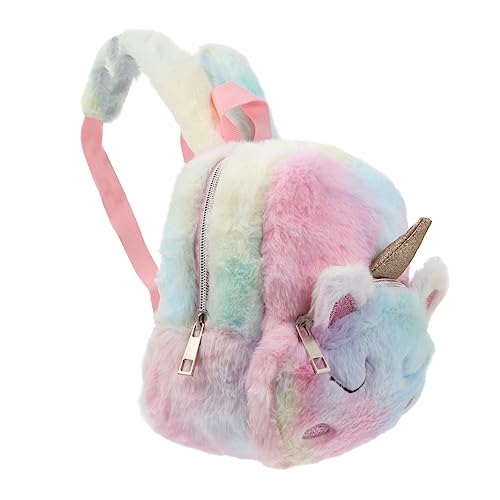ROMISBABA Einhorn Plüsch Rucksack Für Mädchen Verstellbare Umhängetasche Leichte Reisetasche Niedlicher Cartoon Kleiner Rucksack Vielseitige Verwendung Für Schule Reisen Und Freizeit von ROMISBABA