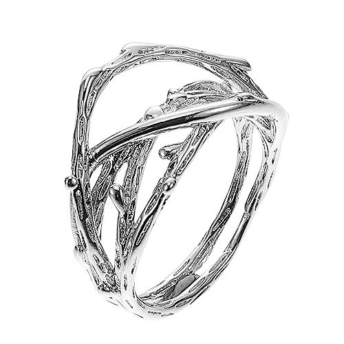 ROMISBABA Einstellbarer Offener Fingerring Versilbertem Material Eleganter Knöchelringe für Frauen Verstellbar Komfortabel Hochzeiten Besondere Anlässe von ROMISBABA