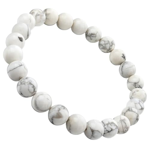 ROMISBABA Einstellbares Perlenarmband aus Weißem Türkis Edelstein Verschleißfestes Damen Schmuckzubehör für DIY Armbänder Eleganter Tragbarer Modeschmuck für Alltag und Party von ROMISBABA