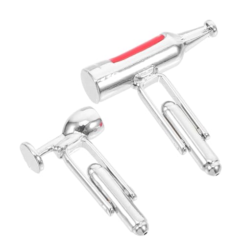 ROMISBABA Elegante Manschettenknöpfe Weinflasche Design aus Legierung Modisch und Robust für Herren und Damen Stilvolles Accessoire für Hemdärmel Geschenk für Weinliebhaber und Besondere von ROMISBABA