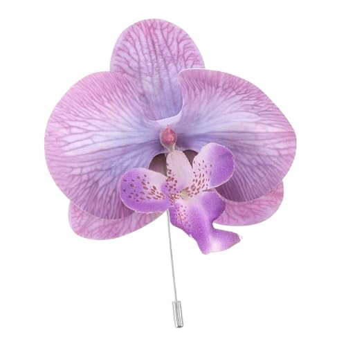 ROMISBABA Elegante Orchideen brosche Anstecknadel Handgefertigte Blumenbrosche für Herrenformelle Kleidung für Abschlussball Hochzeit Abendveranstaltungen Stilvolles Design von ROMISBABA