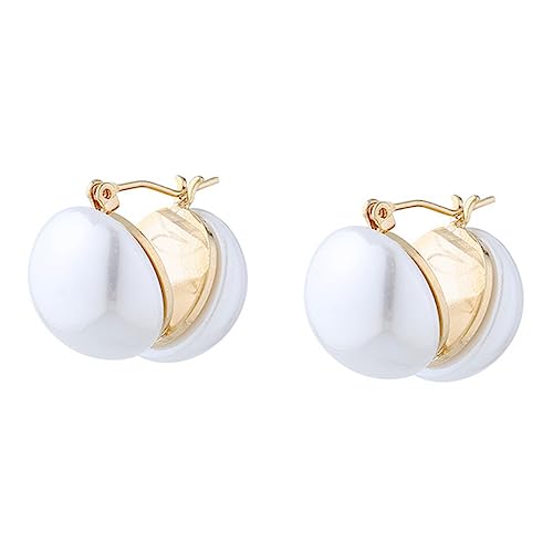 ROMISBABA Elegante Perlen Ohrstecker für Frauen Doppelseitig Offen Vintage aus Langlebiger Legierung Stilvoller Ohrschmuck für Damen Modisch und Einfach für Alltag und Besondere Anlässe von ROMISBABA