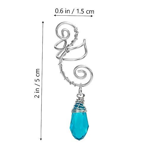 ROMISBABA Elfen Ohrclip Damen Ohrschmuck mit Kristallanhänger Retro Ohrklipser Piercing Handgefertigt Modisch Komfortabel für Hochzeit Party Weihnachten Fotoshooting von ROMISBABA