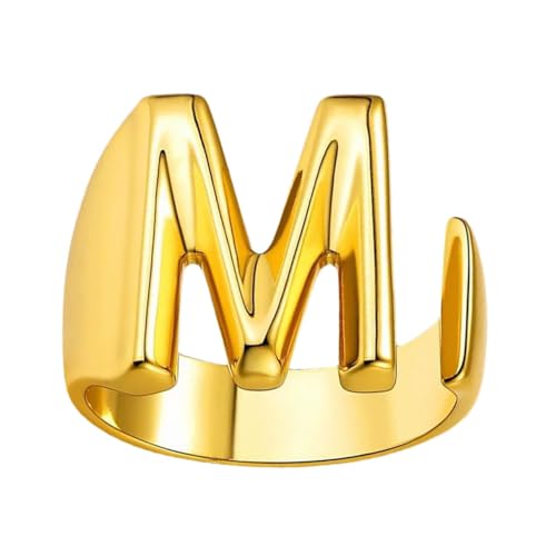 ROMISBABA Englischer Alphabet Ring Ringe Fingerring Fingerschmuck Offener Ring Modering Goldenes Metall ROMISBABA Englischer Alphabet Ring Ringe Fingerring Fingerschmuck Offener Ring Modering Goldenes Metall von ROMISBABA