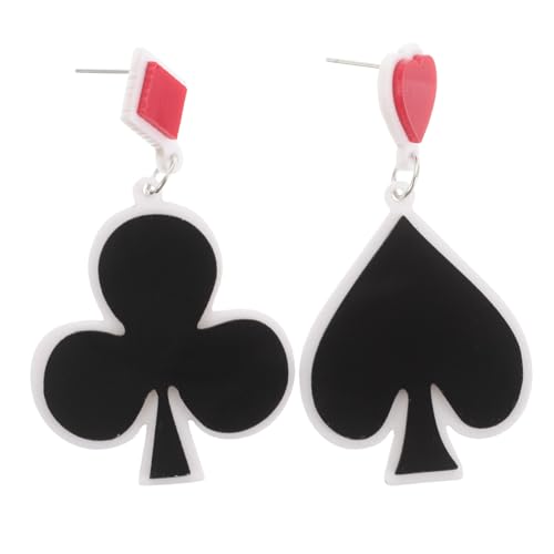 ROMISBABA Exklusive Poker Ohrringe Damen Spielkarten Schmuck Mismatched Herz Pik Design Leicht Komfortabel Punk Ohrhänger für Party Karneval von ROMISBABA
