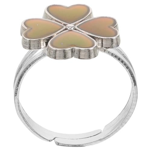 ROMISBABA Farbwechsel Ring für Einstellbarer Stimmungsring mit Vierblättrigem Design Temperaturabhängiger Schmuck für Kreativer Dekorativer Ring für Verschiedene ROMISBABA Farbwechsel Ring für Einstellbarer Stimmungsring mit Vierblättrigem Design Temperaturabhängiger Schmuck für Kreativer Dekorativer Ring für Verschiedene von ROMISBABA