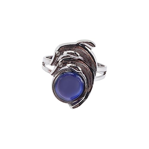 ROMISBABA Farbwechsel Ring für Frauen Einstellbarer Offener Ring Hochwertigem Material Perfektes Schmuckstück für Besondere Anlässe und Emotionale von ROMISBABA