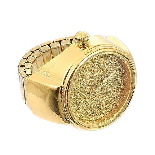 ROMISBABA Ringuhr für Damen und Herren Elastisches Band Einfache Glitzerringuhr Silbernes Design für Besondere Anlässe von ROMISBABA