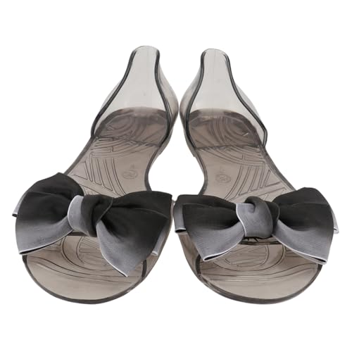 ROMISBABA Flache Sandalen Damen Bowknot Fischmaul Design Sommer Strandschuhe Leicht Modisch Vielseitig Für Alltag Jeans Shorts Rock von ROMISBABA