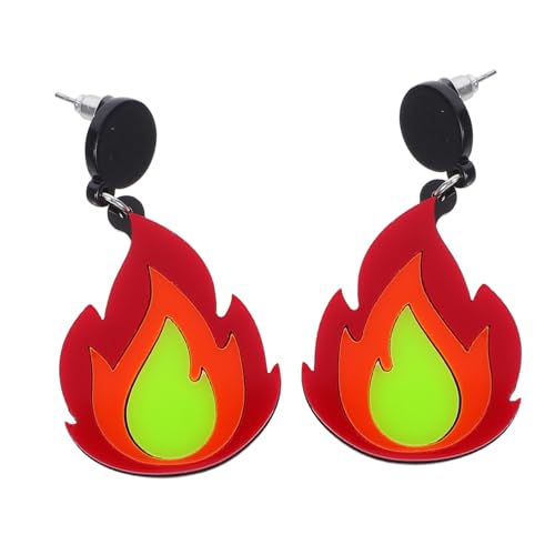 ROMISBABA Flammenohrringe Damen Modisch Kreatives Design Rote Flammenform Hängende Schmuckstücke Teen Mädchen Party Schmuck Langlebig Bequem von ROMISBABA