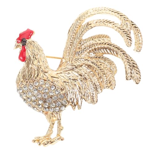 ROMISBABA Titel Elegante Hahn Brosche Für Damen Und Herren Süße Tierbrosche Mit Rhinestones Stilvolles Accessoire Für Kleidung Und Schmuck Kreative Anstecknadel Für Besondere Anlässe von ROMISBABA