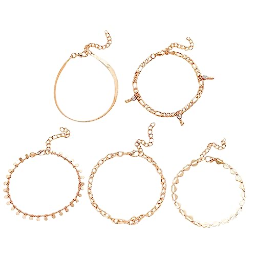 ROMISBABA Frauen Knöchelkette Kettenlegierung Verstellbare Fußkette mit Herzförmigem Design für Strandpartys Tägliches Elegant ROMISBABA Frauen Knöchelkette Kettenlegierung Verstellbare Fußkette mit Herzförmigem Design für Strandpartys Tägliches Elegant von ROMISBABA