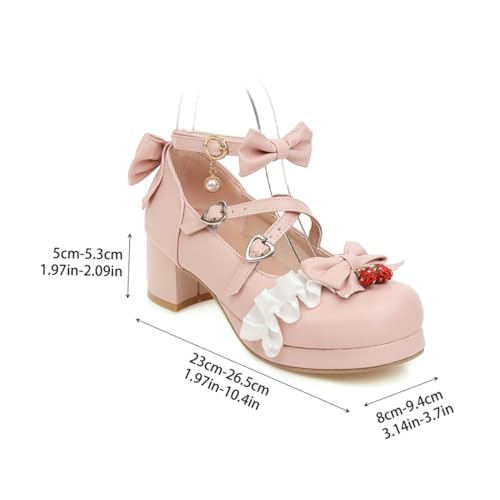ROMISBABA Frauen -Single -Schuhe Abendschuhe für Damen Knöchel Schuhe für Frau Frauen Fallen Schleifen verzierte modische mit Absatz Rosa ROMISBABA Frauen -Single -Schuhe Abendschuhe für Damen Knöchel Schuhe für Frau Frauen Fallen Schleifen verzierte modische mit Absatz Rosa von ROMISBABA