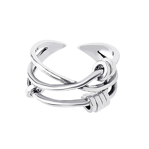 ROMISBABA Frauen Zappeln Ring für Angstzustände Verstellbarer Öffnungsring Unregelmäßiger Geometrischer Fingerring Chic Schmuck für Damen von ROMISBABA
