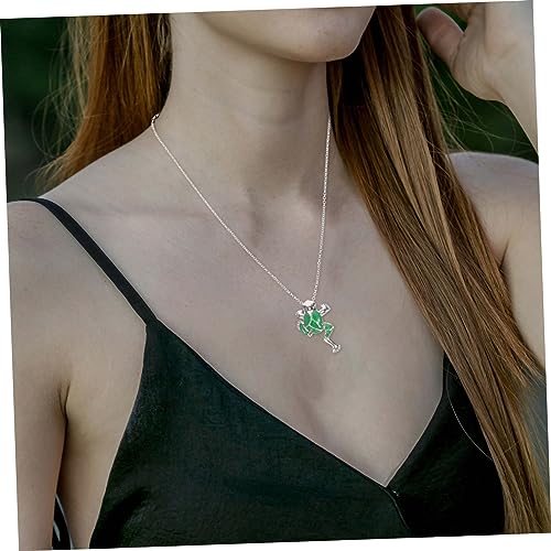 ROMISBABA Frosch Anhänger Halskette für Frauen Grüne Kette mit Niedlichem Tier Pendant Leichtes Bequemes Schmuckstück Passend zu Verschiedenen Outfits zu Besonderen Anlässen von ROMISBABA