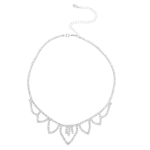 ROMISBABA Funkelnde Halskette für Frauen Verstellbare Brautschmuck Halskette mit Strasssteinen für Hochzeiten Formelle Anlässe Zierliche Abendkleid Accessoires ROMISBABA Funkelnde Halskette für Frauen Verstellbare Brautschmuck Halskette mit Strasssteinen für Hochzeiten Formelle Anlässe Zierliche Abendkleid Accessoires von ROMISBABA