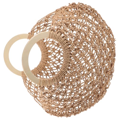 ROMISBABA Geflochtene Strohtasche Damen Holzgriff Sommer Strandtasche Große Kapazität Handgefertigt Freizeit Urlaub ROMISBABA Geflochtene Strohtasche Damen Holzgriff Sommer Strandtasche Große Kapazität Handgefertigt Freizeit Urlaub von ROMISBABA