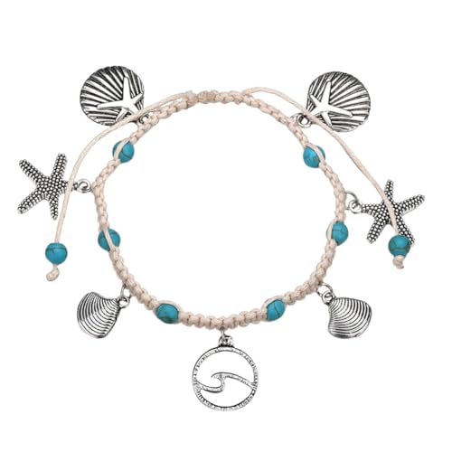 ROMISBABA Geflochtenes Fußkettchen für Damen Sommer Knöchelkette Eleganter Strand Schmuck Verstellbar Handgemacht für Shirts Kleider ROMISBABA Geflochtenes Fußkettchen für Damen Sommer Knöchelkette Eleganter Strand Schmuck Verstellbar Handgemacht für Shirts Kleider von ROMISBABA