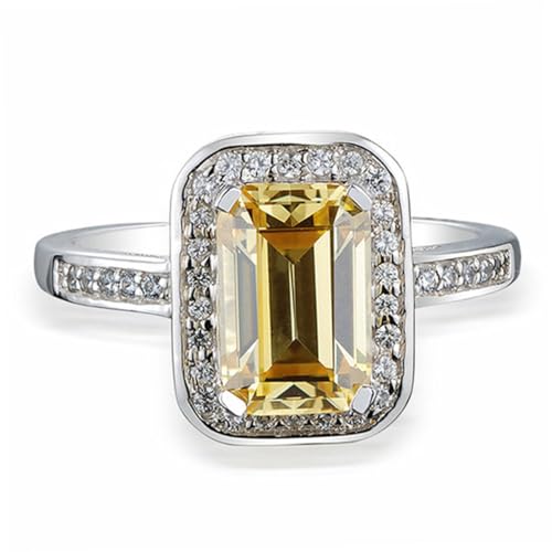 ROMISBABA Gelber Ring Verstellbarer Offener Ring für Damen Elegantes für Verlobung oder Versprechen für Passend für Fingergrößen von ROMISBABA