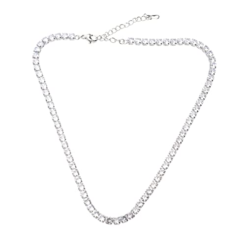 ROMISBABA Funkelnde Strass Halskette Für Damen 3mm Zirkonia 41 5cm Verstellbar Halsschmuck Für Besondere Anlässe Stilvolle Kette Für Mädchen von ROMISBABA