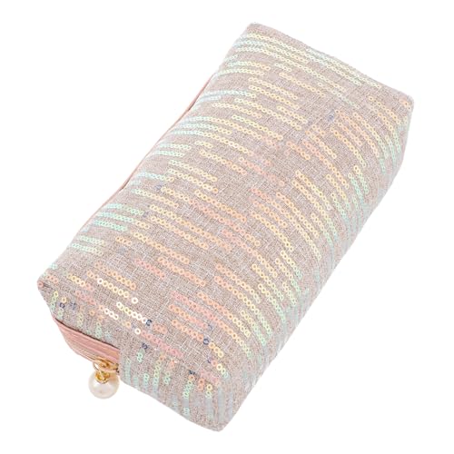 ROMISBABA Glitzernde Kosmetiktasche Für Damen Große Kapazität Vielseitige Organisation Tragbares Design Für Für Make-up Und Accessoires Schickes Pailletten-Design Champagnergold von ROMISBABA