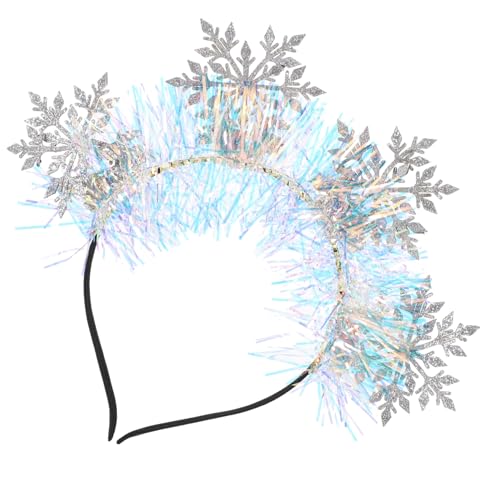 ROMISBABA Glitzerndes Schneeflocken Haarband Weihnachts Kopfschmuck Damen Teiliges Silber Pinkes Stirnband mit Funkelnden Schneeflocken Langlebig Festlich für Party und Winterfest Geeignet von ROMISBABA