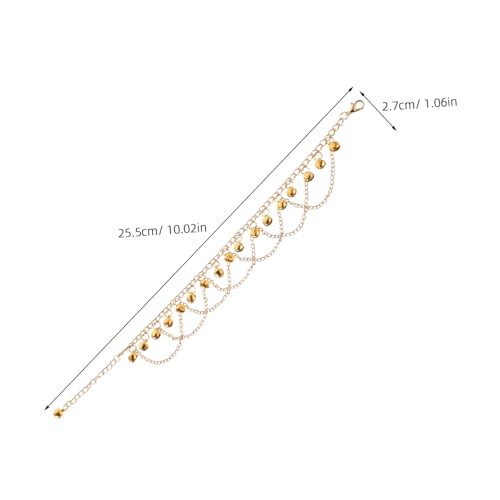 ROMISBABA Goldene Boho Fußkettchen mit Mehrlagigen Glocken Klingelndes Bein schmuck für Tanzaufführungen und Partys Vielseitiges Fuß accessoire für Damen Elegante Knöchelketten von ROMISBABA