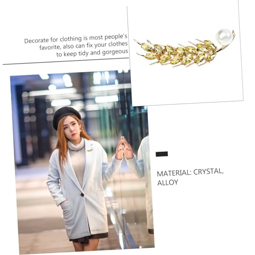 ROMISBABA Goldfarbene Brosche Anstecknadel mit Weizenblatt Design Schmuckbrosche für Damen Langlebiges Accessoire für Kleidung Rucksack und Handtasche von ROMISBABA