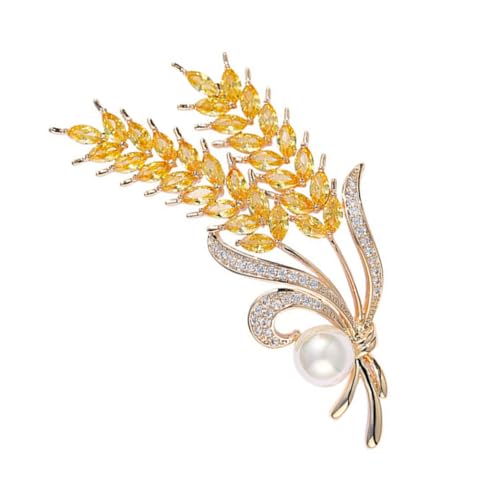 ROMISBABA Goldfarbene Brosche Weizenähre Anstecknadel Modisches Kleidungszubehör Damen Schmuck für Hochzeiten Partys Alltag von ROMISBABA