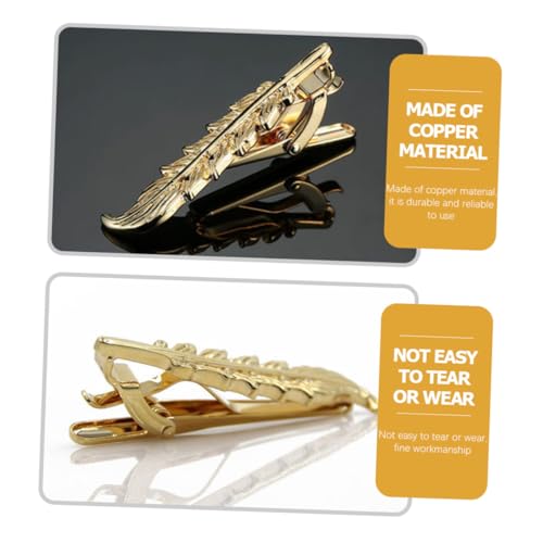 ROMISBABA Goldfarbene Krawattenklammer aus Robustem Kupfer für Herren Klassisches Design Vielseitig Einsetzbar bei Hochzeit Business und Party Passend für Verschiedene Krawattenlängen und von ROMISBABA