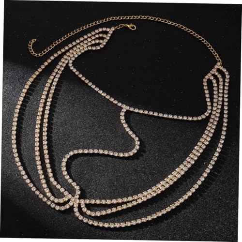 ROMISBABA Goldfarbenes Mehrlagiges Glitzer Stirnband mit Ketten Dekor Eleganter Kopfschmuck für Damen Festliche Schmuck Haarbänder für Braut Festival Party und Fotoshootings von ROMISBABA