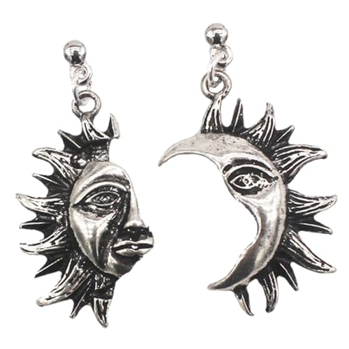 ROMISBABA Gothic Drop Earrings und Mond Design Leichte Legierung Asymmetrische Dangle Ohrringe für Frauen Hautfreundlich Langlebig Charmanter Schmuck für Alltag und Party von ROMISBABA